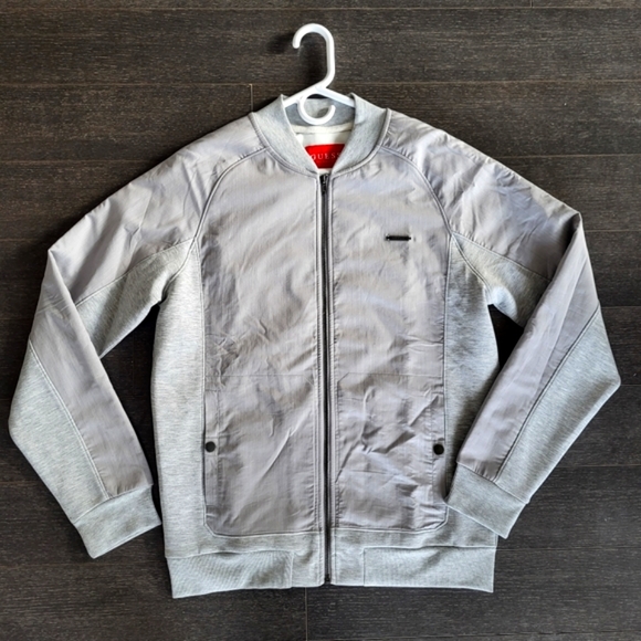 Guess Droy Scuba Bomber Two Toned Grey Jacket NWT - Picture 10 of 13